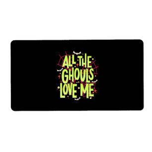 Etiqueta Halloween Gift   Todos Os Ghouls Me Ama