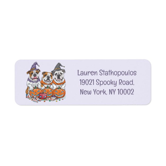Etiqueta Halloween Inglês Bulls Pumpkin (Frente)
