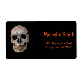 Etiqueta Halloween L, Crânio De Açúcar Floral Personaliz