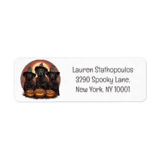 Etiqueta Halloween Labrador Retriever Cachorros Bruxos
