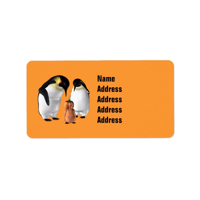 Etiqueta Halloween Penguin (Frente)
