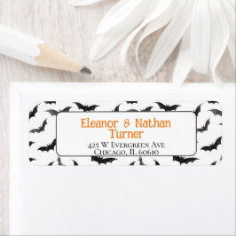 Etiqueta Halloween Personalizado de Bats Spooky