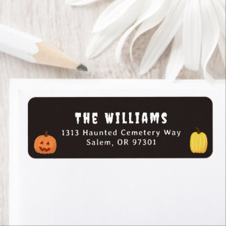Etiqueta Halloween Pumpkin Return Address Label