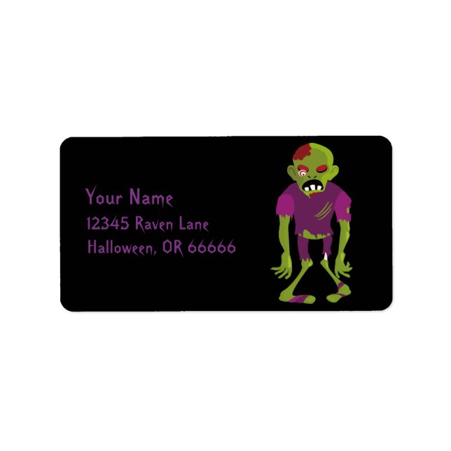 Etiqueta Halloween Zombie (Frente)