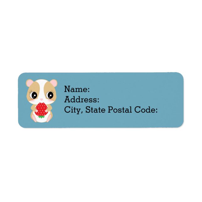 Etiqueta Hamster ama morango Pocket*Lounge (Frente)