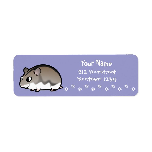 Etiqueta Hamster Anão Cartoon (Frente)