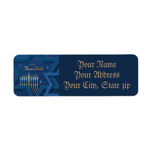 Etiqueta Hanukkah (Frente)