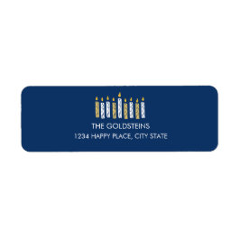 Etiqueta Hanukkah Candles feriados azuis