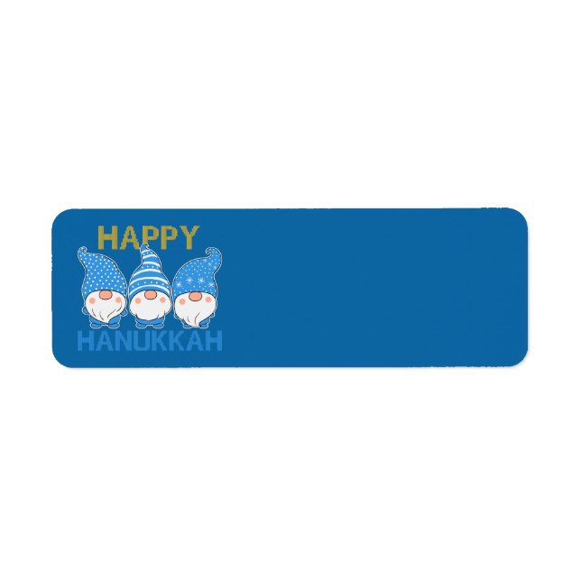 Etiqueta Hanukkah Gnomos Trio de Endereços (Frente)