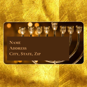 Etiqueta Hanukkah Menorah