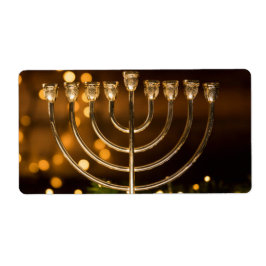Etiqueta Hanukkah Menorah