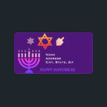 Etiqueta Hanukkah Menorah e Dreidels<br><div class="desc">Celebre oito dias e oito noites do Festival das Luzes com cartões e presentes de Chanucá. O festival de luzes está aqui. Acenda a menorah,  brinque com o sonho e o banquete em latas e suganínos. Celebre o espírito de Chanucá com amigos,  familiares e entes queridos desejando-lhes Feliz Chanucá.</div>