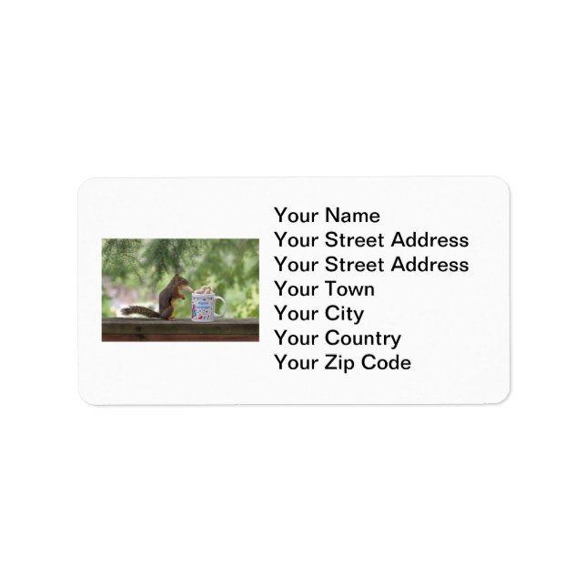 Etiqueta Happy Birthday Squirrel (Frente)