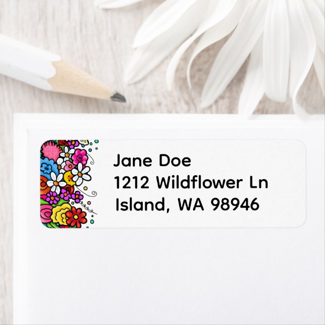 Etiqueta Happy Floral Address labels (Insitu)