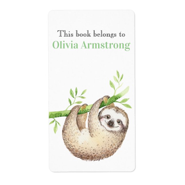 Etiqueta Happy Sloth Book Pertence a (Frente)