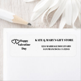 Etiqueta Happy Valentine's Day Business Name Website