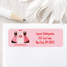 Etiqueta Happy Valentines Day Dobermann Dogs