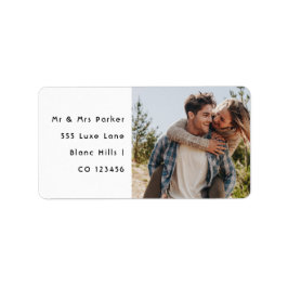 Etiqueta Happy Wedding Couple Photo Return Address