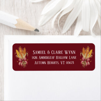 Etiqueta Harvest Corn Autumn Ribbon Return Address
