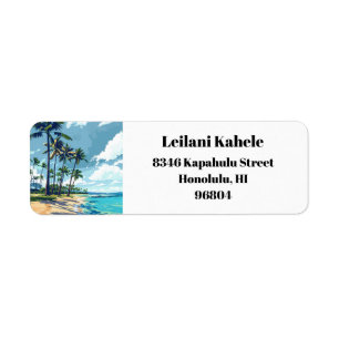 Etiqueta Hawaii Kai Honolulu Oahu Hawaii Endereço de Devolu