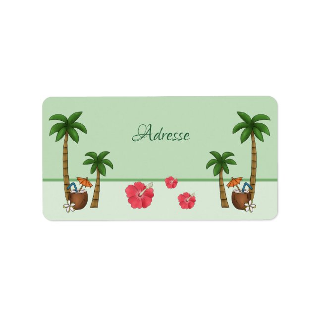 Etiqueta Hawaii personalisiert (Frente)