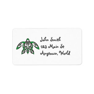 Etiqueta Hawaiian Honu Turtle