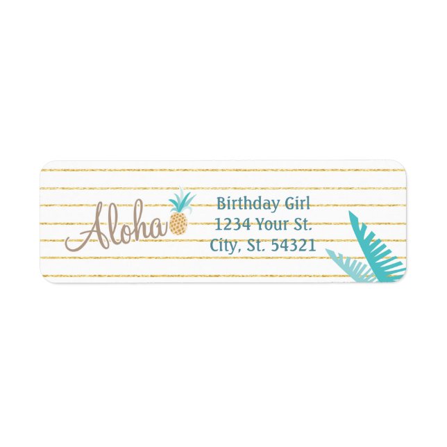 Etiqueta Hawaiian Luau Address Labels (Frente)