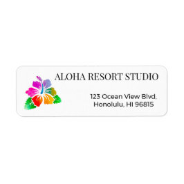 Etiqueta Hawaiian Tropical Hibiscus Return Address 