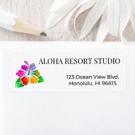 Etiqueta Hawaiian Tropical Hibiscus Return Address