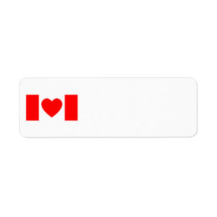 Etiqueta Heart Canadian Flag