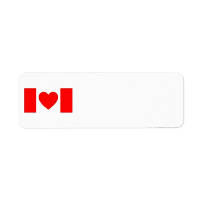 Etiqueta Heart Canadian Flag (Frente)