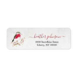 Etiqueta Hearthlight Notes Winter Robin Bird Personalizado