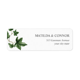 Etiqueta Hedera Ivy deixa casamento personalizado