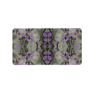 Etiqueta Heliotrope de Sal Roxo Padrão de Flor Selvagem
