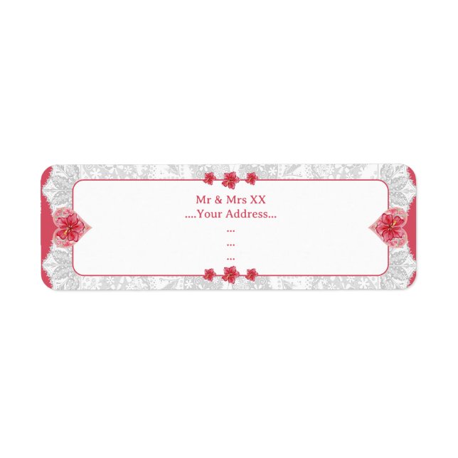 Etiqueta Hibiscus e rendas RED (Frente)