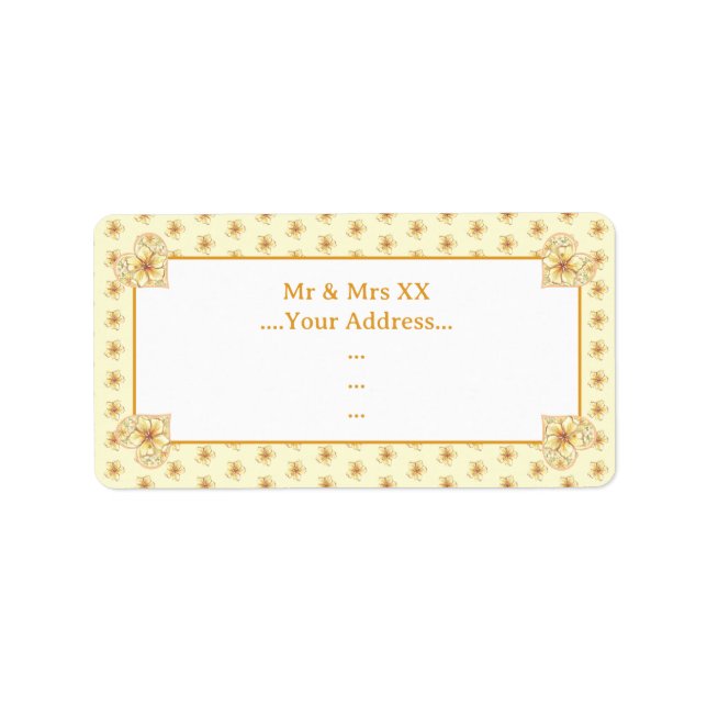 Etiqueta Hibiscus & lace AMARELO (Frente)