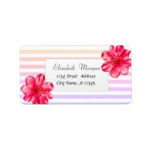 Etiqueta Hibiscus Ombre Stripes do Havaí