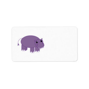 Etiqueta Hipopótamo Roxo