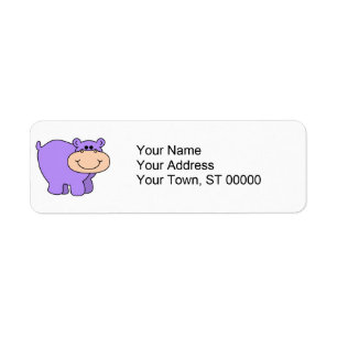 Etiqueta hippo roxo bebê