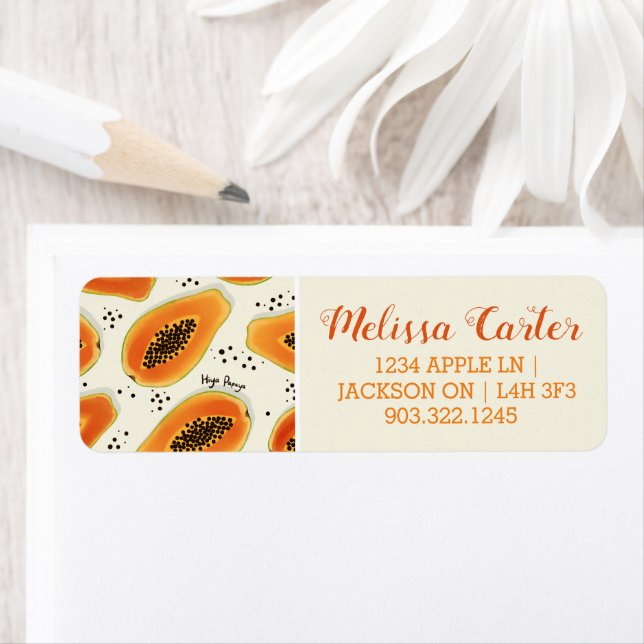 Etiqueta Hiya Papaya Pattern (Insitu)