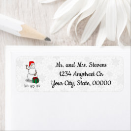 Etiqueta Ho Ho Feliz Papais noeis de Natal Bonito Snowman