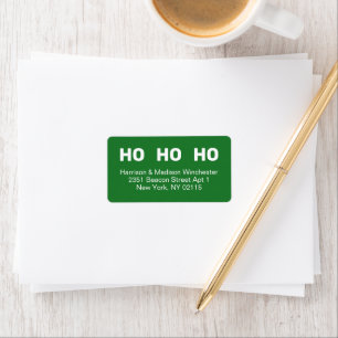 Etiqueta Ho Ho Ho green Divertimento em Fim de Natal Bonito