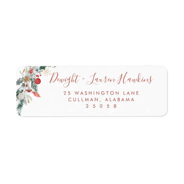 Etiqueta Holiday | Return Address Label (Frente)