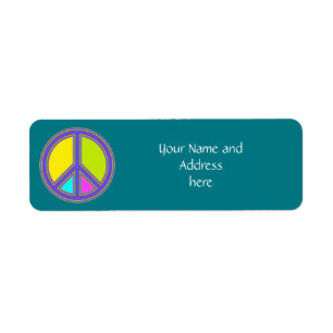 Etiqueta holiES - sinal colorido PEACE + suas ideias