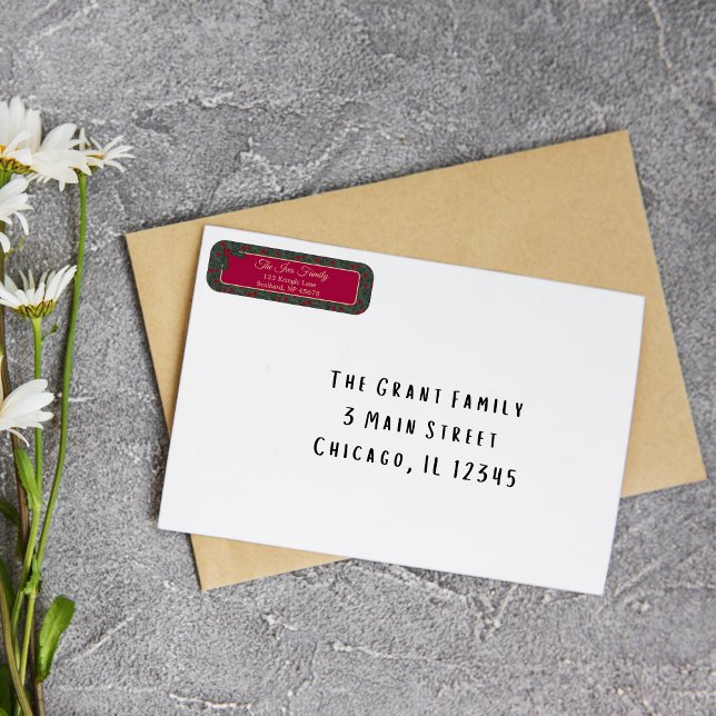 Etiqueta Holly Berries Christmas (Criador carregado)