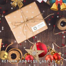 Etiqueta Holly Berries Wreath de Natal