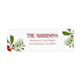 Etiqueta Holly Berry Christmas Holiday Custom