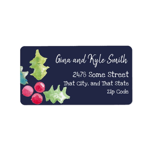 Etiqueta Holly Berry Mailing Address Labels (Frente)