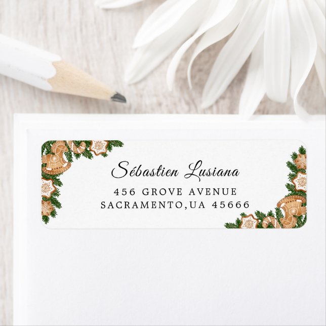 Etiqueta Holly Berry Natal Endereço de devolução (Insitu)