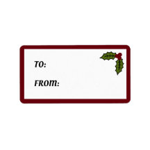Holly Gift Labels